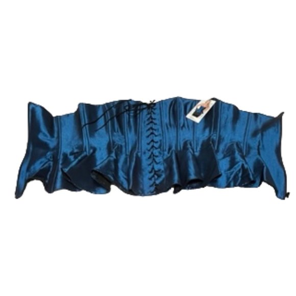 TESA CLASSIC By Escanté Jewel Tone Sapphire Blue Corset/Bustier With Peplum NWT - Picture 13 of 15